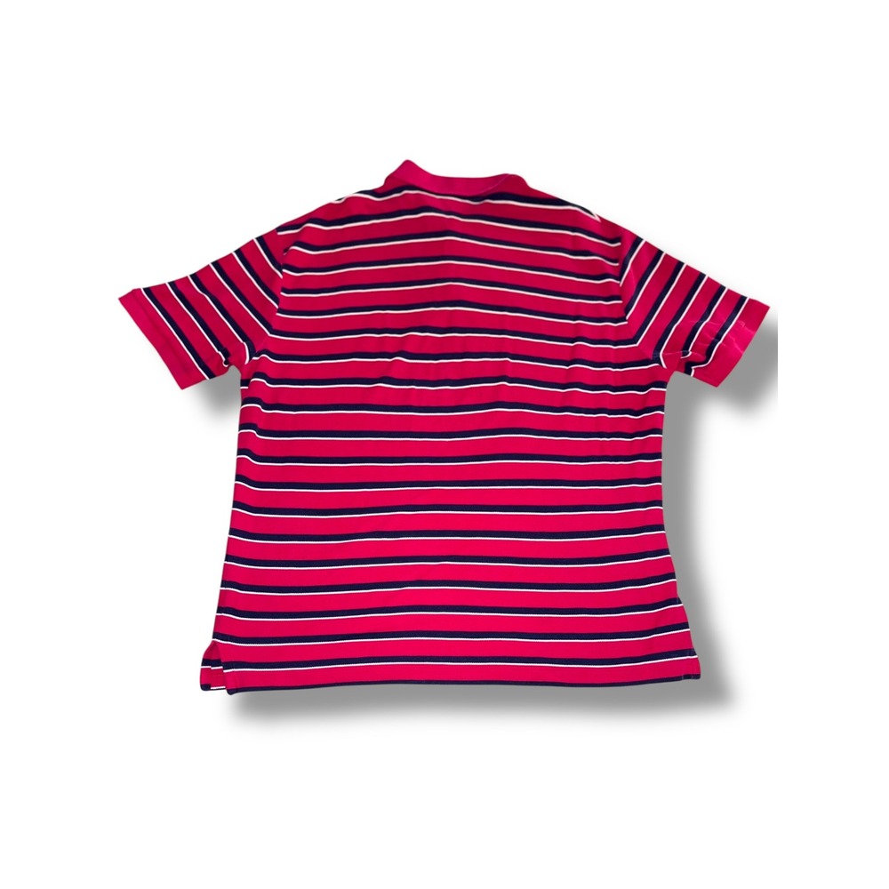 Lauren Ralph Lauren XL Striped Polo Shirt Red White Blue‎ Crest Logo - Picture 5 of 7